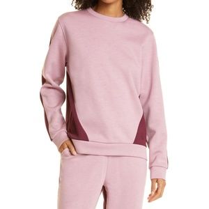NEW TED BAKER Pink & Burgundy LEPPI Colorblock SWEATSHIRT TOP  5 ( sz 14)